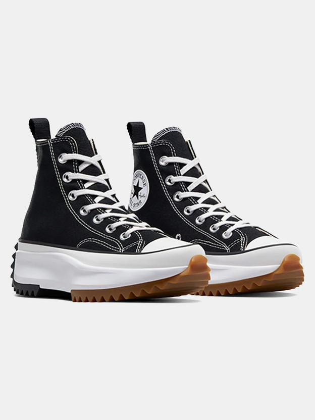 Converse Unisex Run Star Hike Canvas Platform High Top Sneakers For Men(Black , 3)