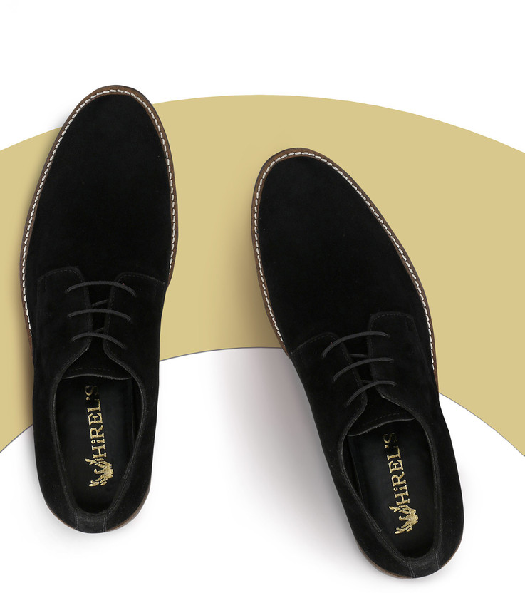 Black Suede Derby Casual Shoes Casuals 
