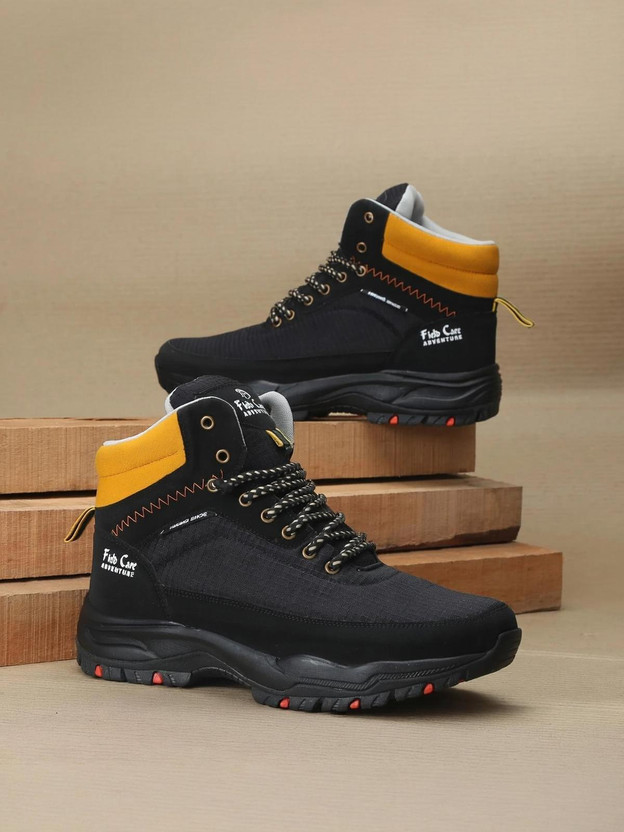 Field Field Care HILLS Adventure Casual Comfort Anti-Skid Outsole Biker Hi-TopOutdoor Outdoors For Men(Black , 10) - Flipkart Deal