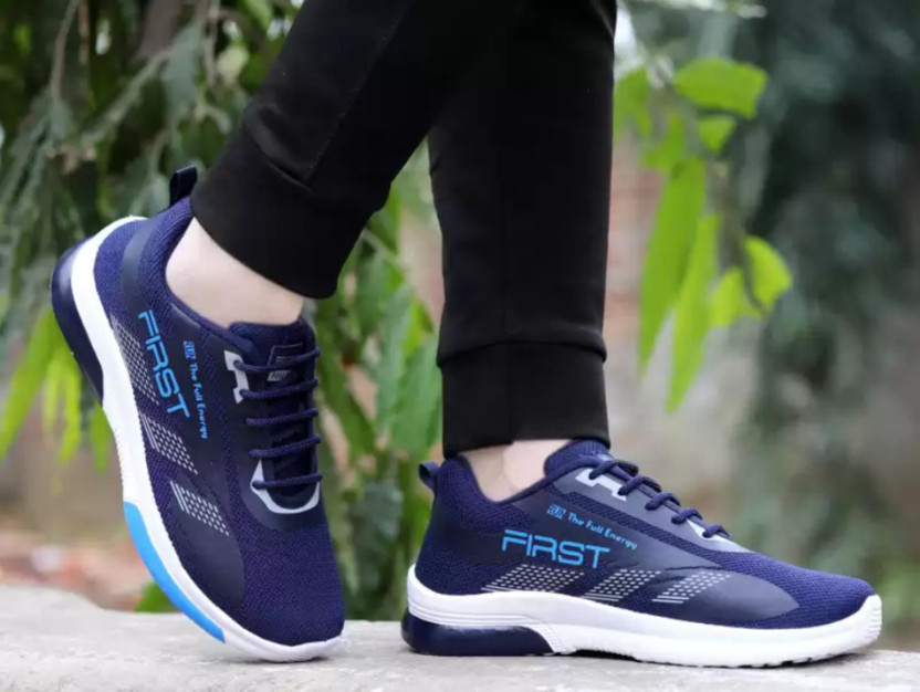 First Comfortable and Light Weight Sports shoes for men and boys Walking Shoes For Men(Navy , 8)