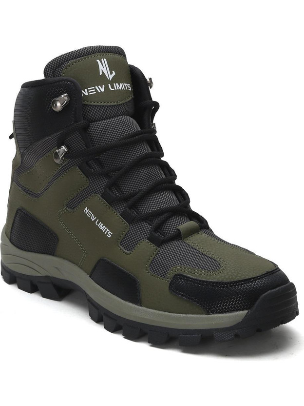 NEW NEW LIMITS Adventure Riding, Trekking & Hiking Hiking & Trekking Shoes For Men(Olive , 8) - Flipkart Deal