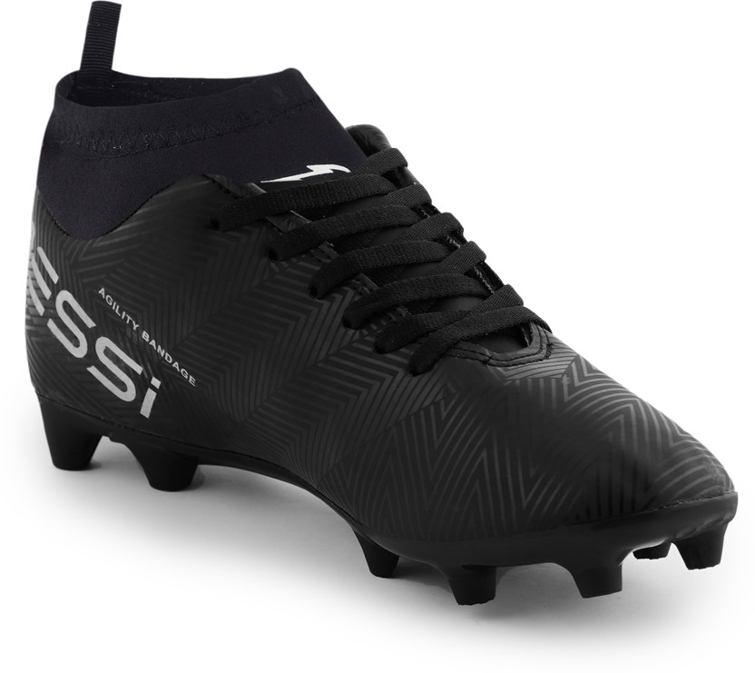 MESSI Black Ankle HardGround Lightweight TPU Sole Studs Football Shoes Football Shoes For Men(Black , 8)