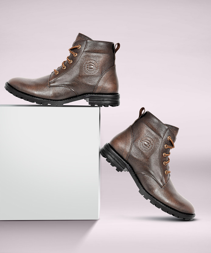 Allen Cooper Classic Handmade Leather Shoes Boots For Men(Brown , 9)