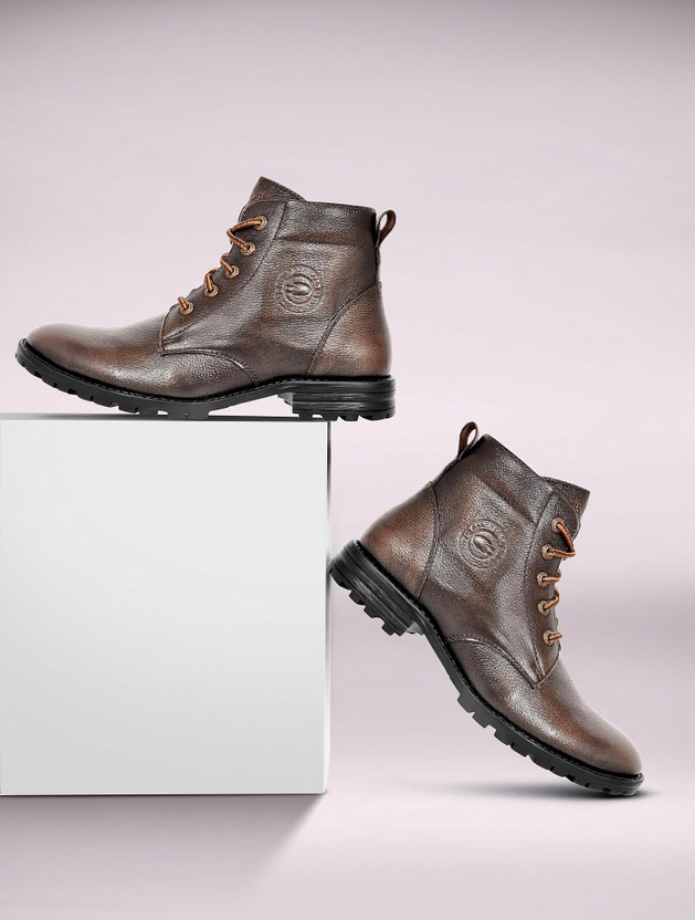 Allen Cooper Classic Handmade Leather Shoes Boots For Men(Brown , 9)