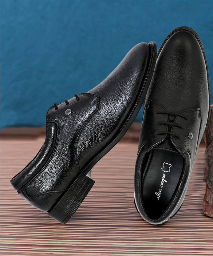 Allen Cooper Genuine Premium Leather Luxury Business Formals Lace Up For Men(Black , 6)