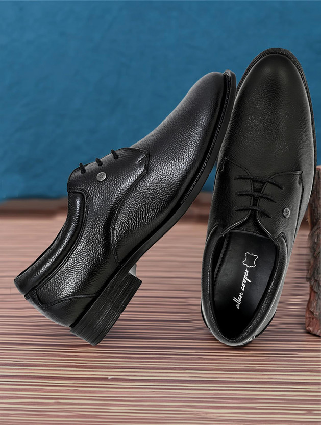 Allen Cooper Genuine Premium Leather Luxury Business Formals Lace Up For Men(Black , 7)