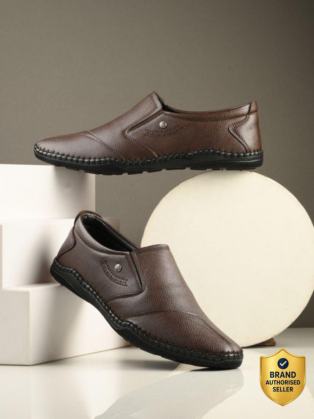 PROVOGUE Premium Stylish Lightweight Slip-On Shoes for Office & Party Wear Slip On For Men(Brown , 7)
