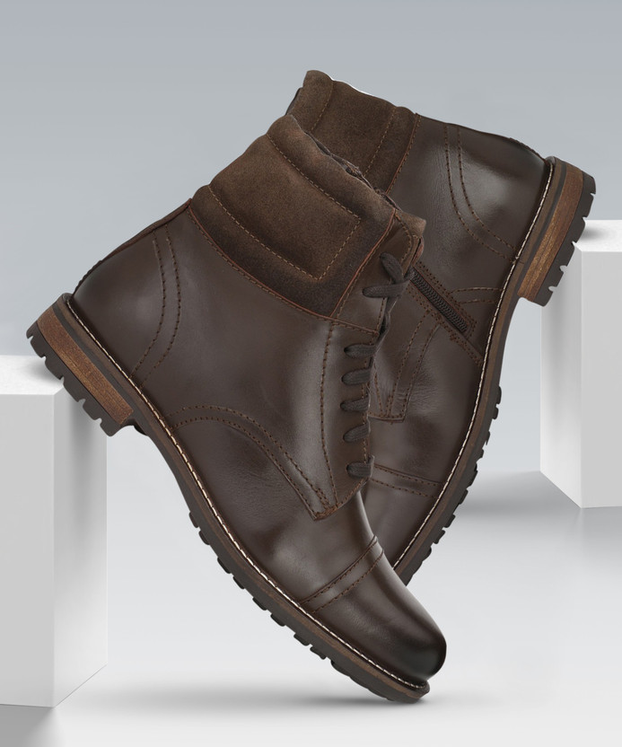 Delize Genuine Leather High Ankle Derby 
