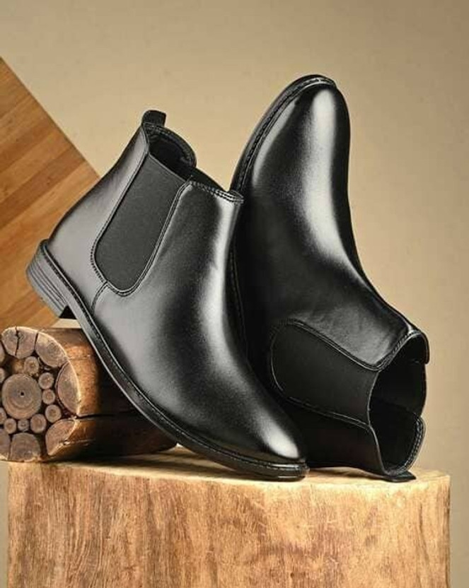 Big Big Liner Men chelsea slip on synthetic leather comfortable Boots For Men(Black , 7) - Flipkart Deal