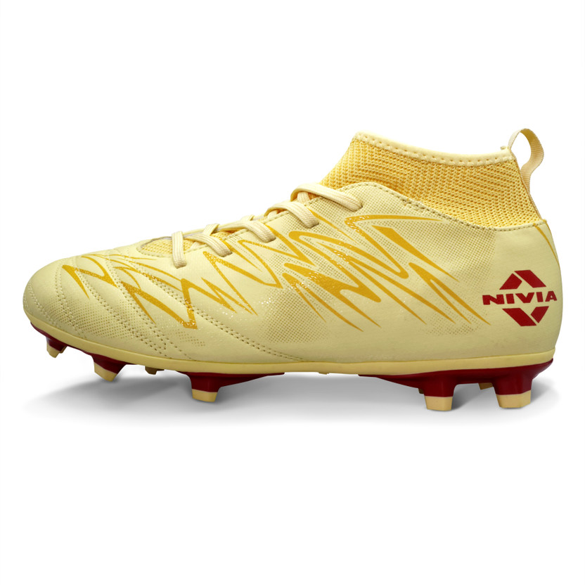 NIVIA Encounter Pro 11 Football Stud Football Shoes For Men(Beige , 6)