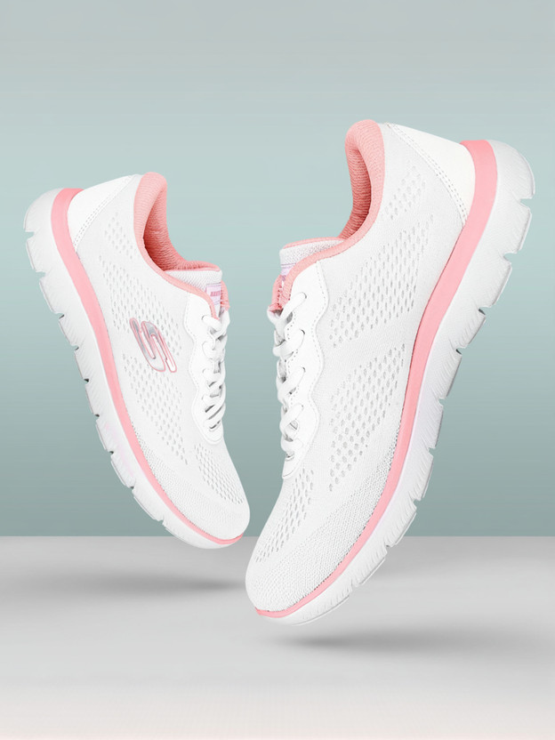 Skechers SUMMITS Running Shoes For Women(White , 4)