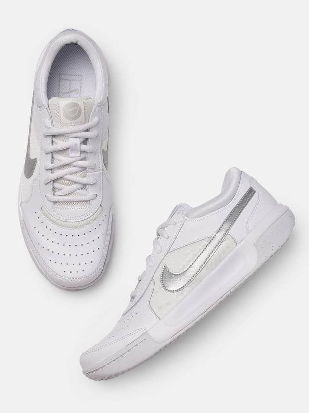 NIKE Nike Women White Solid Zoom Court Lite 3 Tennis Shoes Sneakers For