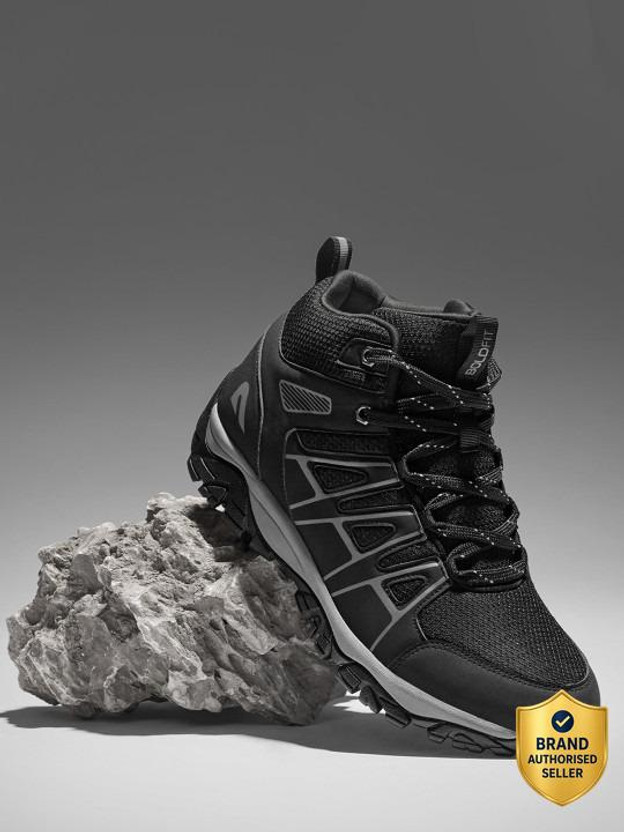 BOLDFIT Trekking shoes high neck boots for men anti skid trekking shoes for men hiking Outdoors For Men(Black , 10)