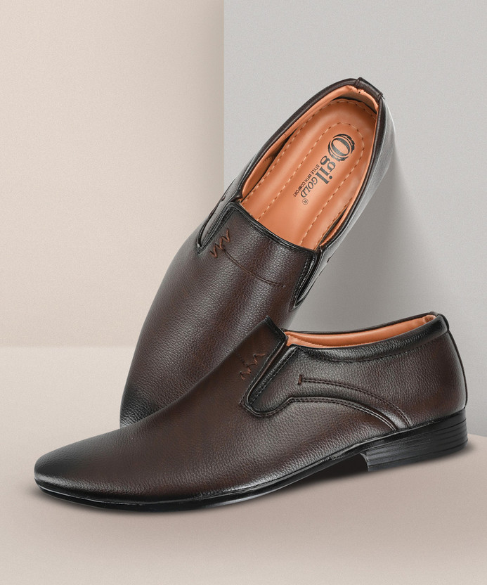 Buy Ogil Gold Decent Formal Shoes Slip 