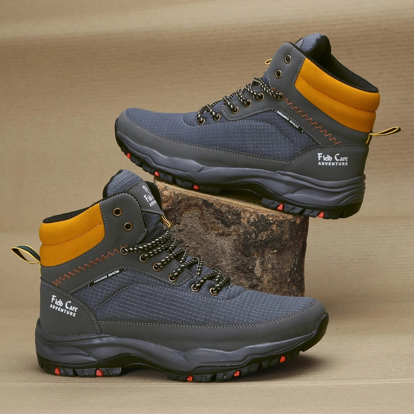 Field Field Care HILLS Adventure Casual Comfort Anti-Skid Outsole Biker Hi-Top Outdoor Outdoors For Men(Grey , 9) - Flipkart Deal