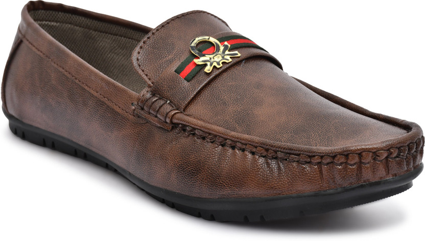 house of common Stylish Casual Wedding Partywear Formal Sports Shoes For men's Loafers For Men(Brown , 9)