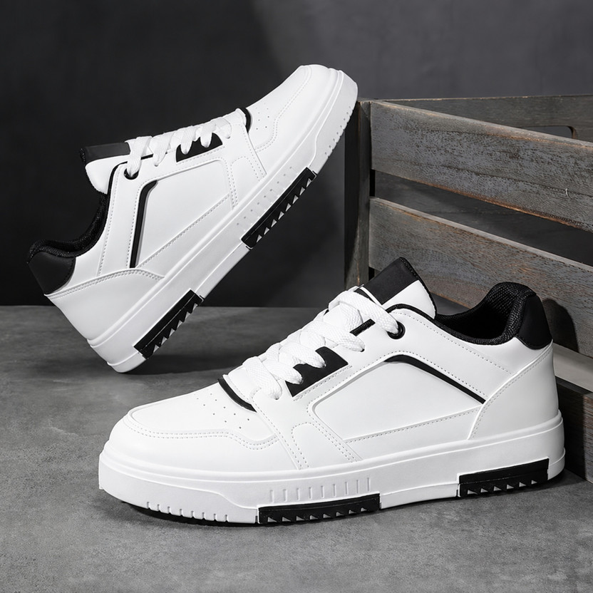 ROASTER Light weight stylish attractive sneakers shoes for men Sneakers For Men(Black, White , 10)
