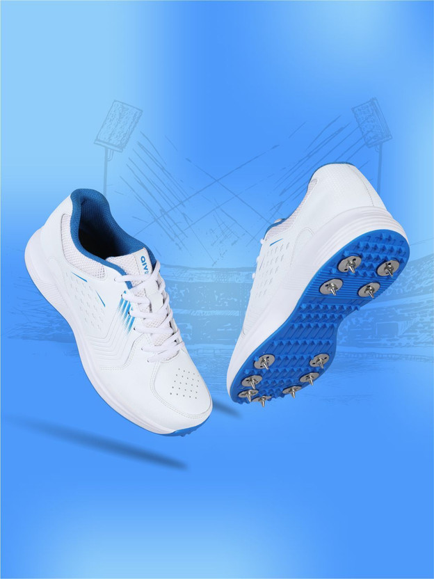 AIVIN Super King Cricket Shoes For Men(White, Blue , 7)