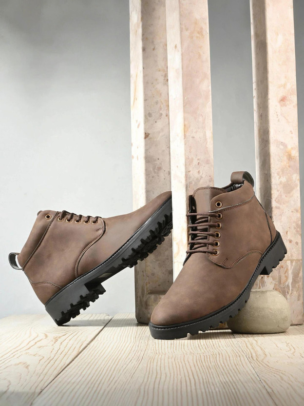 LUSONUDDA Boots for men Boots For Men(Beige , 8)