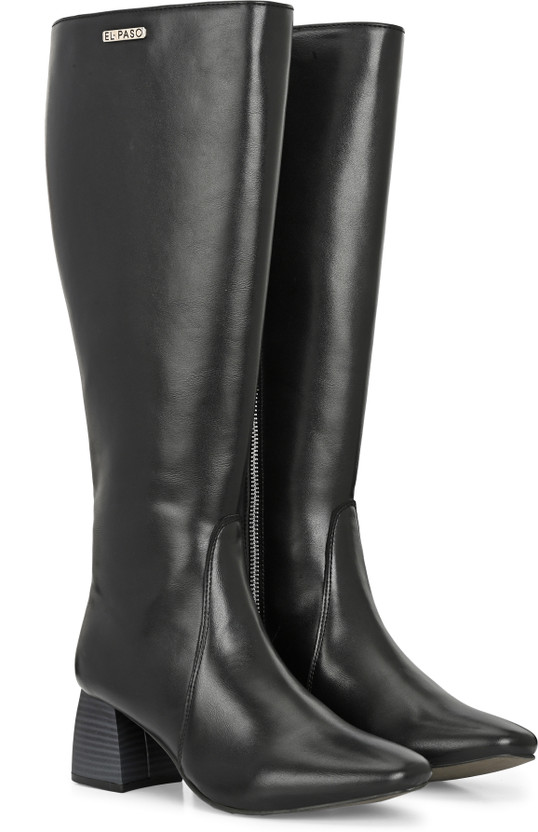 EL EL PASO Knee Length Outdoor Trendy Lightweight Soft Cushioned Footbed Boots For Women(Black , 8) - Flipkart Deal