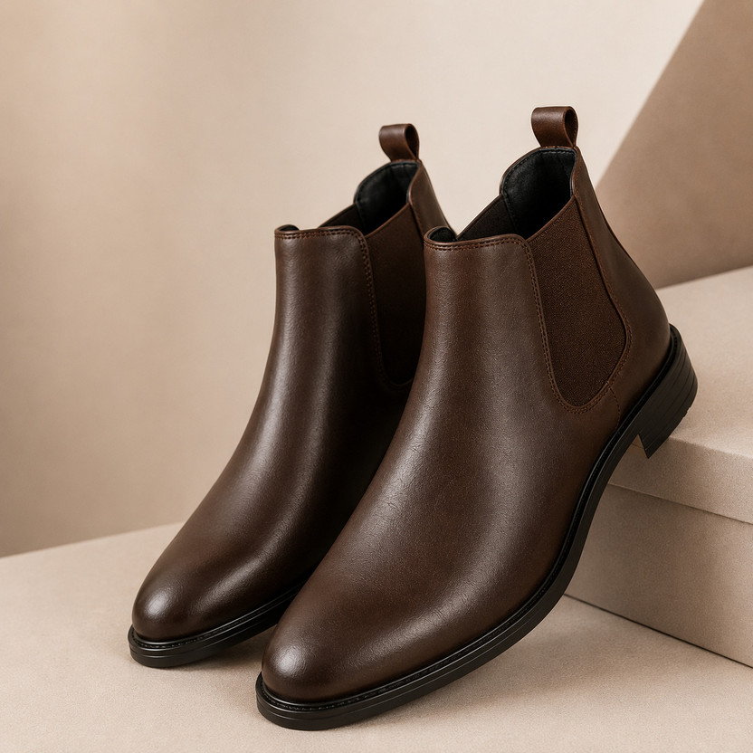 The Shoe Studio Boots For Men(Brown , 6)
