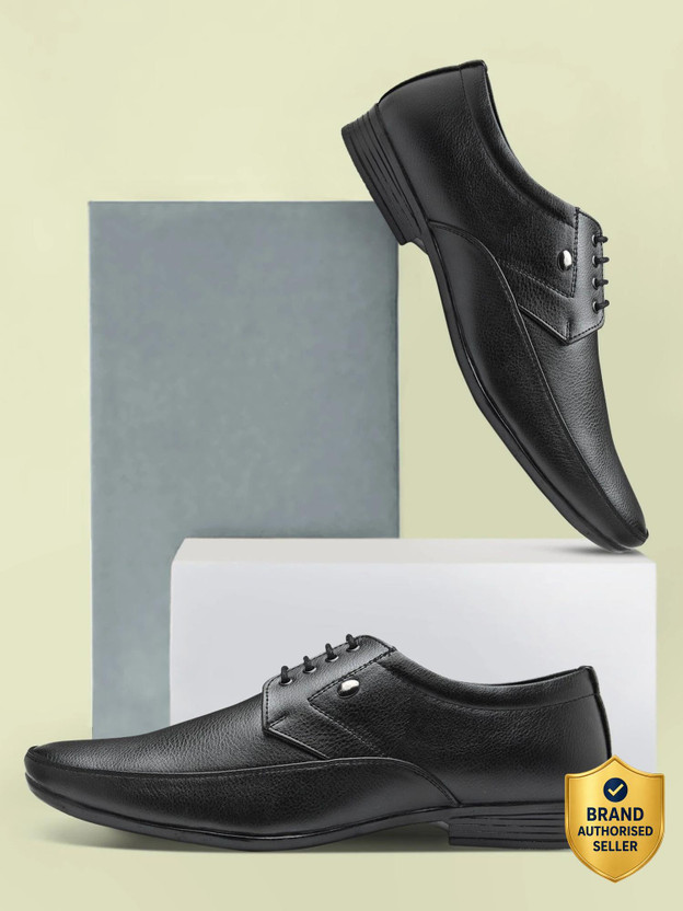 action DOTCOM OFFICE-52 Trendy Comfortable Durable comfortable Formal Lace-Up Derby For Men(Black , 7)