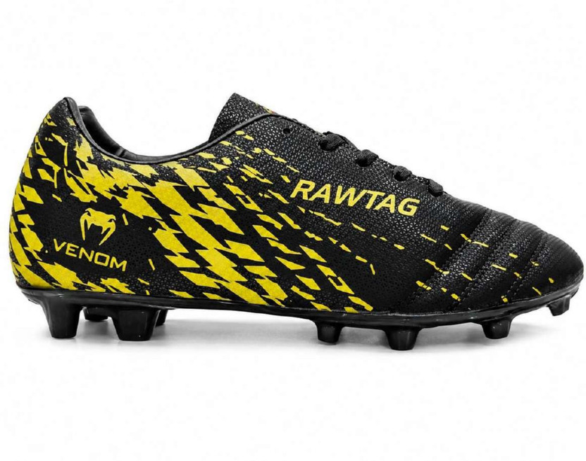 rawtag RAWTAG Venom Football Studs for Men | Lightweight Sports Shoes with Studded Sole Football Shoes For Men(Black , 4)