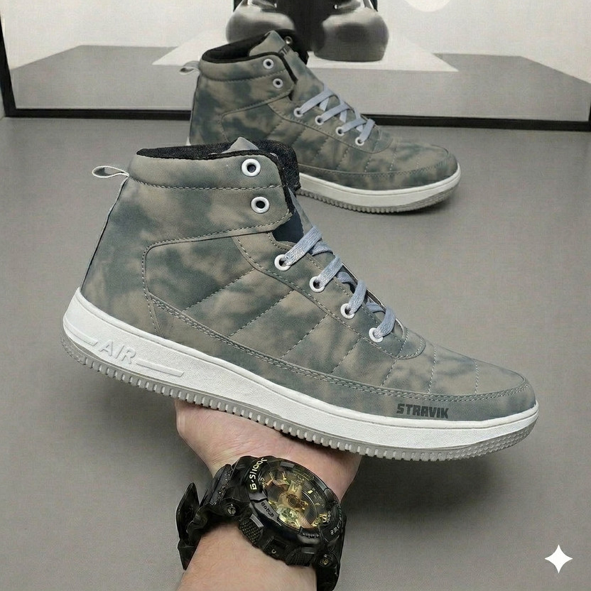Stravik High Tops For Men(Grey , 6)