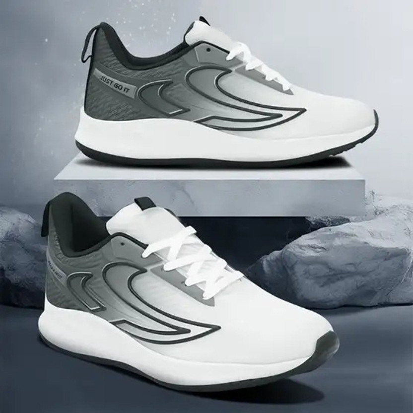 Emarson Premium Sports ,Gym, Trending, Stylish Running Shoes For Men Sneakers For Men(White, Black , 9)