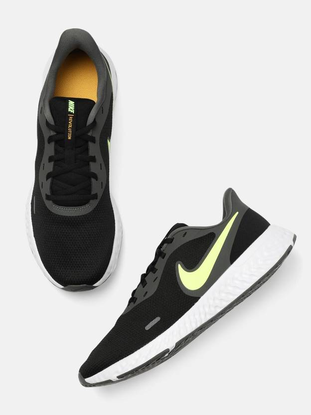 NIKE Nike Men Black Textile Revolution 5 Running Shoes Running Shoes