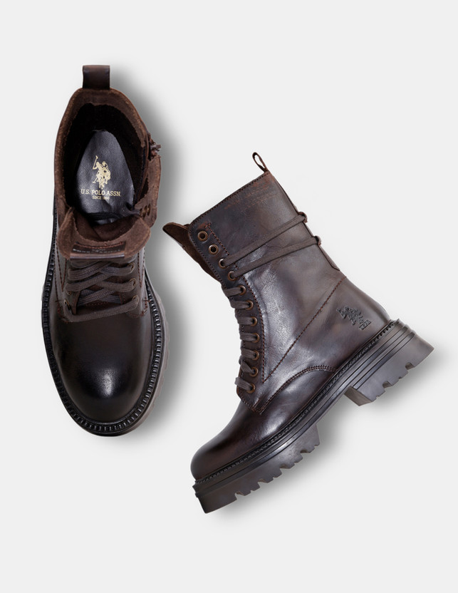 U.S. POLO ASSN. Boots For Women(Brown , 4)
