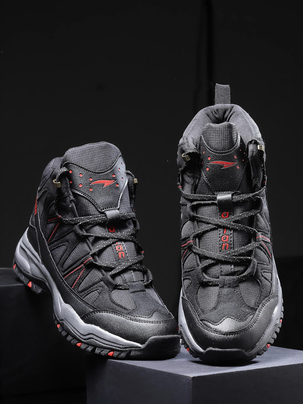 asian Hiking/Snow boots for men for outdoor Trekking - Water Resistant Boots Outdoors For Men(Black , 12)