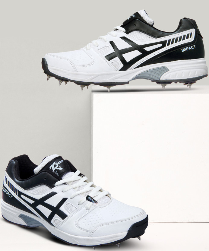 Zigaro IMPACT WHITE FULL SPIKES Cricket Shoes For Men(White , 10)