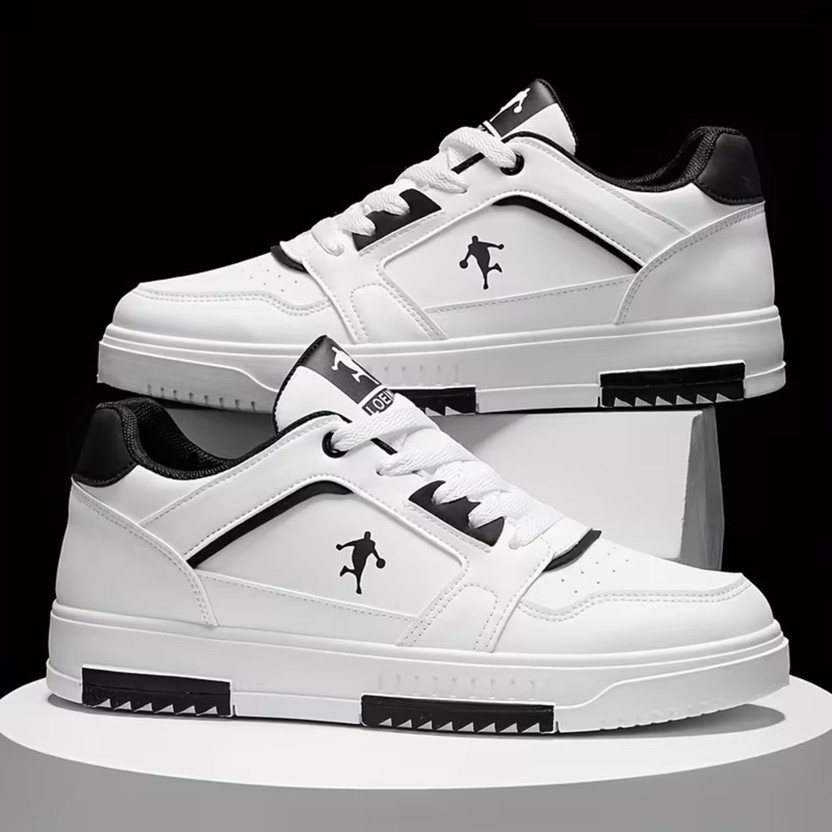The Roaster stylish attractive sneakers shoes for men Sneakers For Men(White, Black , 6)