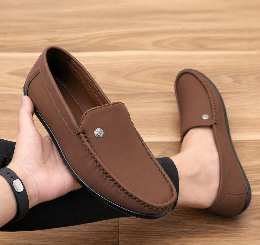 leacom leacom Men’s Premium Loafers with Comfort Sole | Casual & Formal Slip-On Shoes Loafers For Men(Brown , 5) - Flipkart Deal
