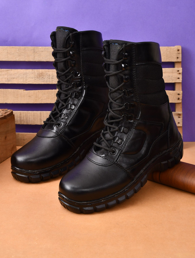 SKYPHER SKYPHER Men’s Stylish Leather Boots Casuals For Men(Black , 7) - Flipkart Deal