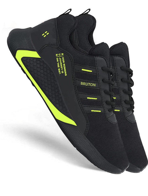 BRUTON Trendy Sports Running Shoes For Men(Black , 9)