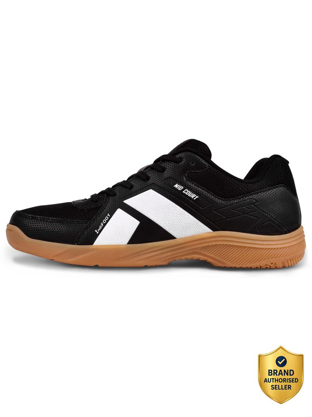 NIVIA Mid Court, Flexipro Sole Technology, Ideal For Badminton, Volleyball Badminton Shoes For Men(Black, White , 3)