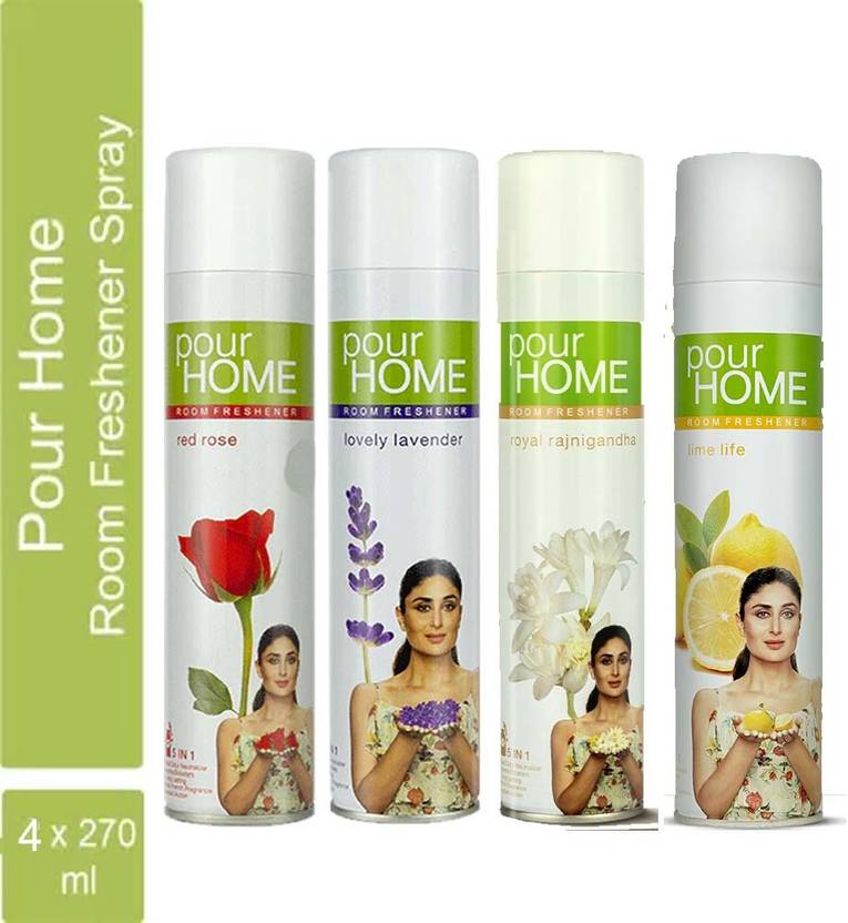 POUR HOME Air Freshener RED ROSE, LOVELY LAVENDER, ROYAL RAJNIGANDHA