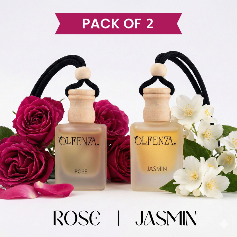 OLFENZA ROSE-JASMIN Car Freshener Diffuser Hanging Perfume Fragranc (2-PIC)(2 x 5 ml)