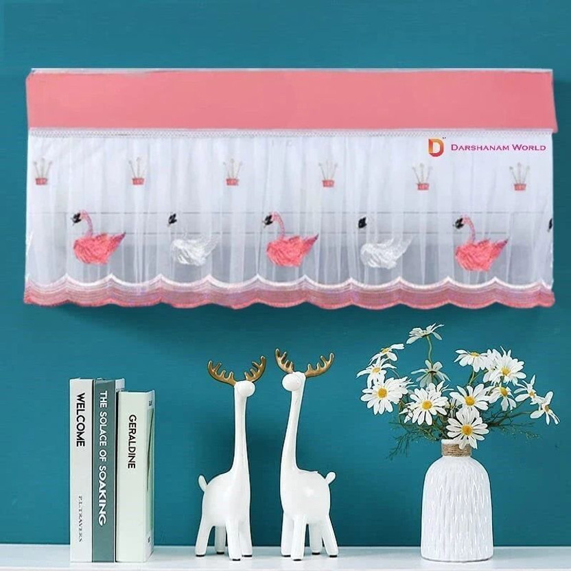 DARSHANAM WORLD Air Conditioner  Cover for 1 Ton(Width: 91 cm, PINK)