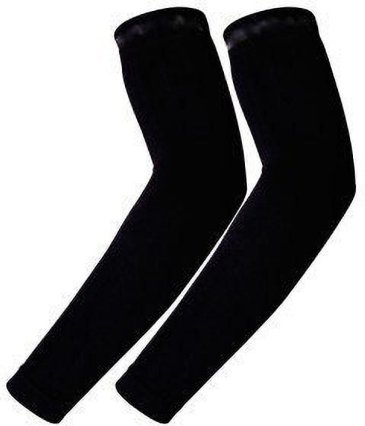 Larzo Nylon Arm Sleeve For Men & Women(Free, Black)