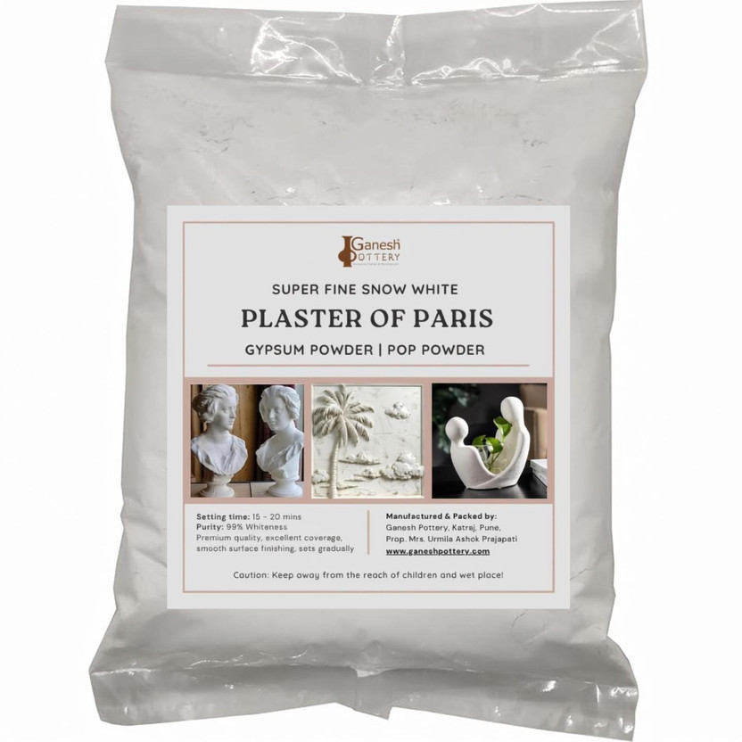Ganesh Pottery Plaster of Paris (POP/Gypsum powder) for art & craft, for Sculptures, pot, 450gm