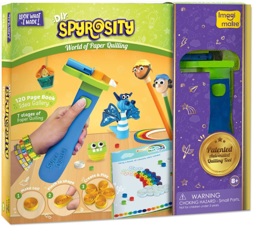 Quill On World of Paper Quilling - Fun Craft Kit - Complete Quilling Set for Beginners - Contains: Automated Quilling Tool, Quilling Board, Quilling Mould, 550 Quilling Strips and 120 Pages Quilling Book; Perfect Gift for Girls and Boys of 8 Years and above and for adults