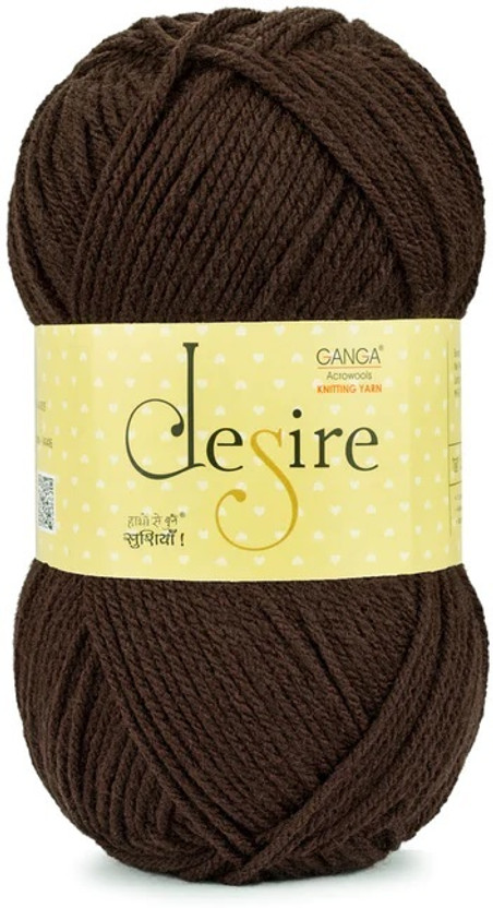 GANGA Desire Hand Knitting and Crochet yarn (Chocolate) (200gms)