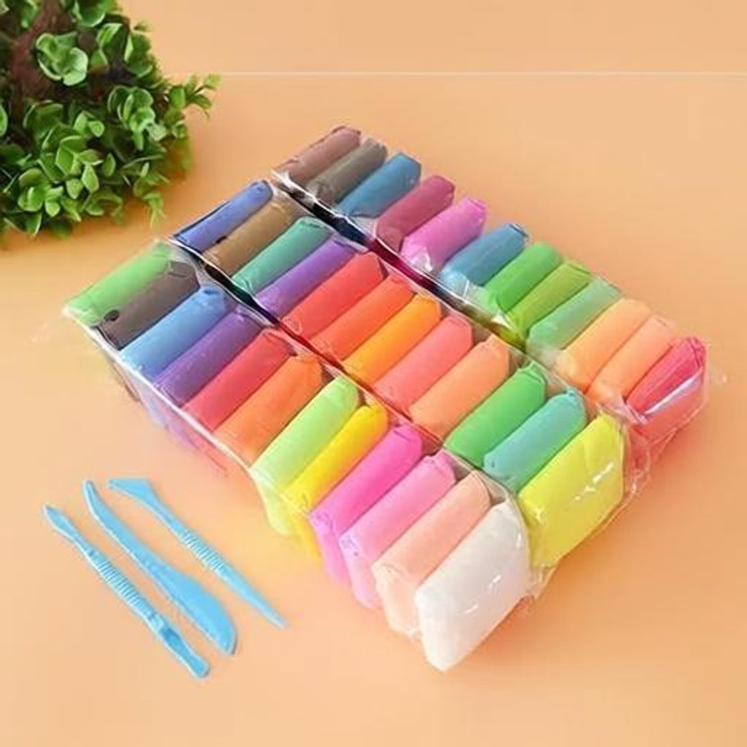 Kidzfun 36 Pcs Super Dry Magic clay for kids (Pack of 3) Multicolor