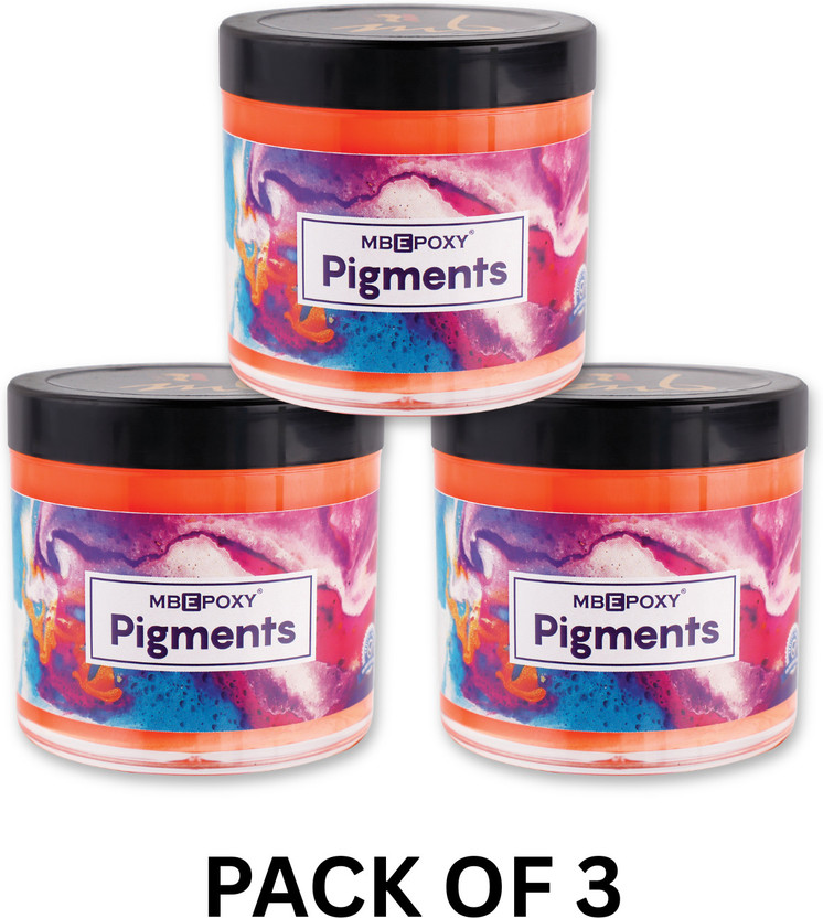 MBEPOXY Epoxy Resin Crystal Clear for Art & Crafts Pigments Epoxy-Orange - Pack of 3