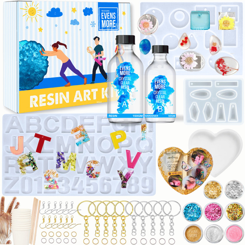 EVENS MORE Diy All In One Resin Art Kit With Moulds For Epoxy Art Craft