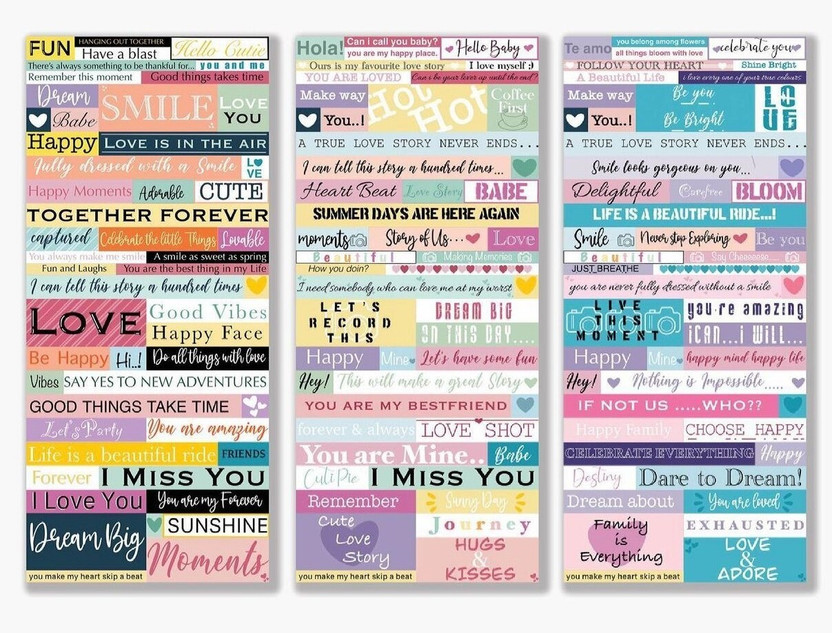 KHUSHA CREATIONS Love Quotes Tag Sheets for Art and Craft/Card Making/Scrap Booking (Pack Of 3)