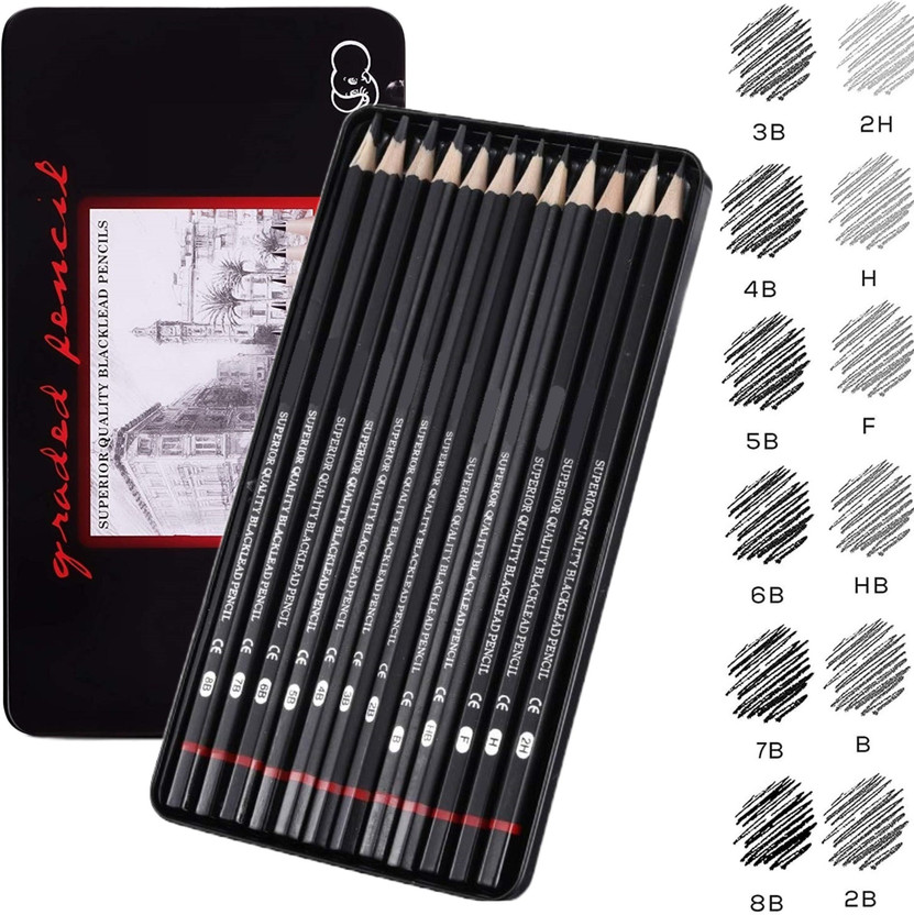Soucolor Soucolor 12 Pcs Artist Sketch Pencil Set For Artist Drawing Sketching Pencil Set - Flipkart Deal